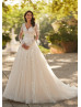 Sheer Long Sleeves Beaded Lace Tulle Gorgeous Wedding Dress